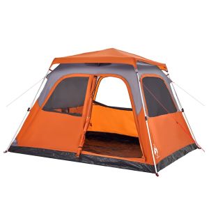vidaXL tienda de campaña iglú 6 personas apertura rápida gris/naranja