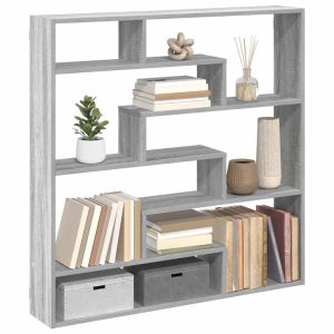 Estante cubo de pared 7 compartimentos madera gris sonoma