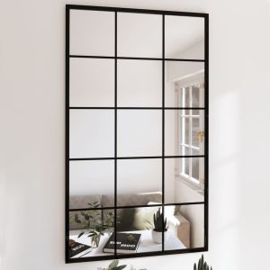 Espejos de pared 6 uds metal negro 100x60 cm