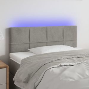 Cabecero con LED de terciopelo gris claro 80x5x78/88 cm eso3649