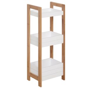 Estantería de baño 27,5x20,8x74 cm mdf, bambú bicolor Homcom, hogar - baño