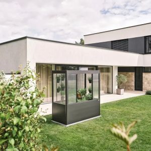 Invernadero metalico de biohort para jardin florentina 2x0.5 color gris cua