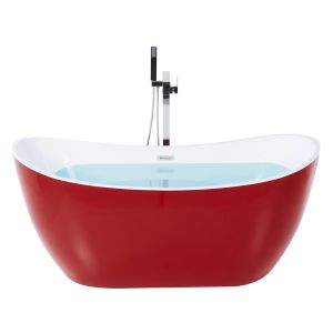 Bañera independiente antigua 150 x 75 cm rojo