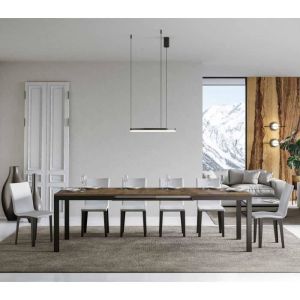 Mesa de comedor extensible - nogal - 440 cm