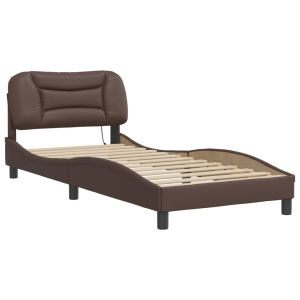vidaXL estructura de cama con LED sin colchón hvar marrón 80x200 cm
