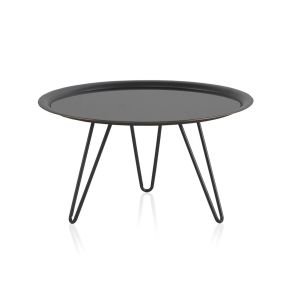 Mesa de centro de metal con tapa de metal, 62x62x34cm