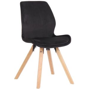 Silla moderna luna - terciopelo negro - madera maciza