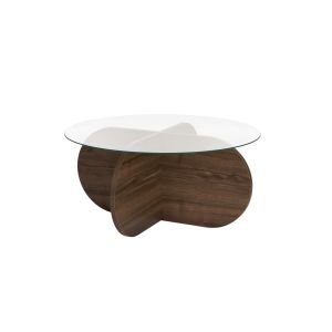 Mesa de centro de madera <<aeris>> - 75 x 75 x 35 cm - nogal transparente