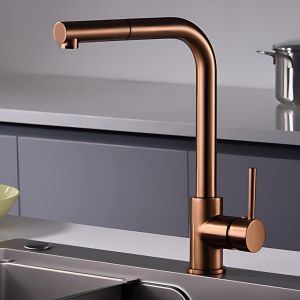 Imex - grifo monomando de cocina extraíble oro rosa serie malta
