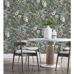 Papel pintado gaulan   lavable flores y plantas hojas 5.23m²