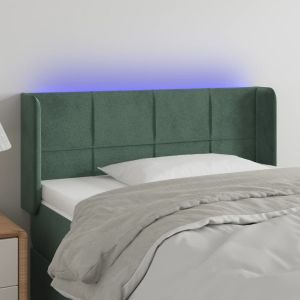Cabecero con LED de terciopelo verde oscuro 83x16x78/88 cm eso1959