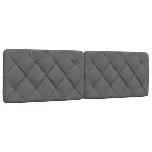 Cabecero de cama acolchado tela gris oscuro 160 cm eso4372