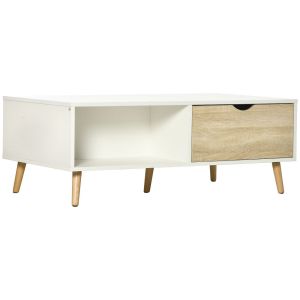 Mesa de centro 106x58x39.5 cm color blanco Homcom