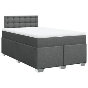 vidaXL cama box spring con colchón tela gris oscuro 120x190 cm