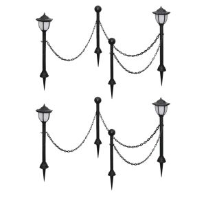 Juego de 4 luces solares para jardín con estacas