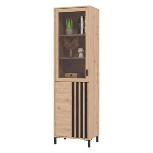 Vitrina senis, 2 puertas, madera chapada roble nudos