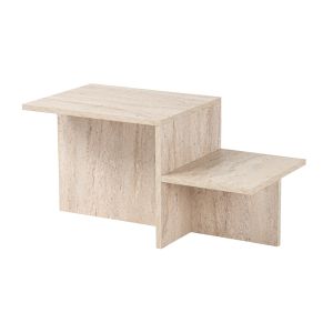 Mesa de centro de madera <<harmony>> - 80 x 40 x 40 cm - travertino