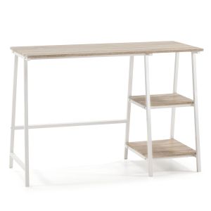 Mesa de escritorio lisboa blanco, mesa de ordenador, estilo industrial