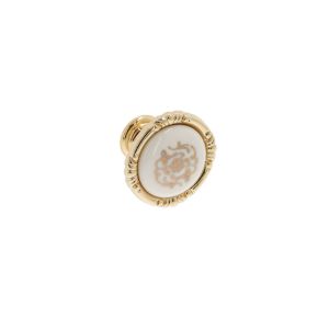 Pomo para muebles en zamac y porcelana diámetro 38mm dorado lote de 25