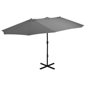 vidaXL sombrilla de jardín con palo de aluminio 460x270 cm antracita
