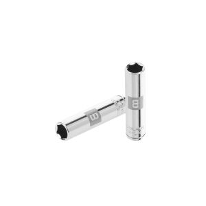 Llave vaso hexagonal larga, cuadro 1/4" - 8 mm
