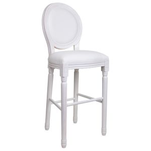 Taburete de madera blanco 52x46x116