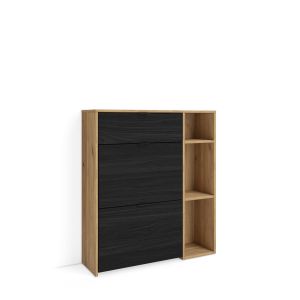 Zapatero, 90x102x27cm, roble y negro