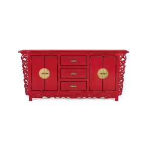Aparador ostuni de madera de mango en color rojo 180 cm