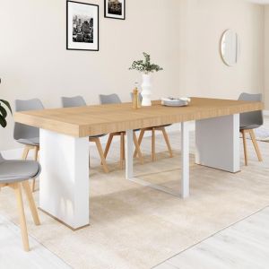 Mesa consola extensible eden - madera blanca - 235 cm