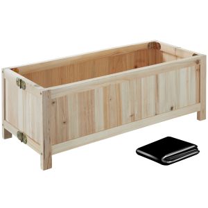Huerto urbano elevado plegable, 30 l, 70 x 30 x 25 cm, marrón