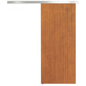 Puerta corredera 90x3.5x210 cm mdf, aleación de aluminio color marrón