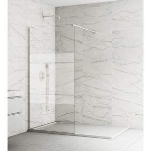 Panel fijo de ducha screen niquel decorado 116,5-118cm