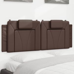 Cabecero de cama acolchado cuero sintético marrón 120 cm eerf6396