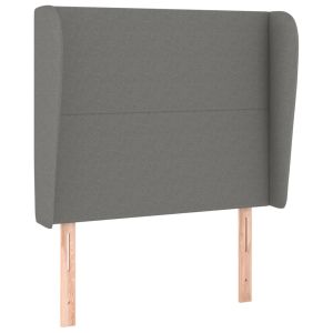 vidaXL cabecero con orejas de tela gris oscuro 93x23x118/128 cm