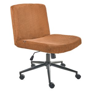 Silla de escritorio geddes pana marrón dorado