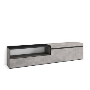 Mueble tv, 200x45x35cm, cemento rf2214
