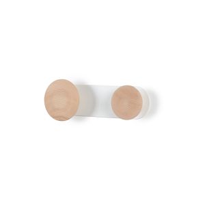 Perchero de pared rei 2-c8700.9517 | 210x80x45 mm | blanco mate-crudo