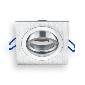 Aro cuadrado orientable prime para bombilla LED gu10 plateado(aro-ca)