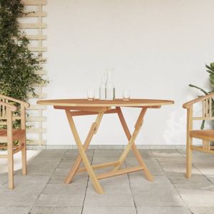 Mesa de jardín plegable madera maciza de teca ø 110x75 cm