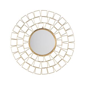 Espejo de pared labrit 90 cm 90 cm metal dorado