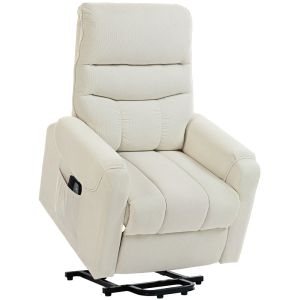 Sillón levanta persona 83x92x110 cm pana, acero color beige Homcom