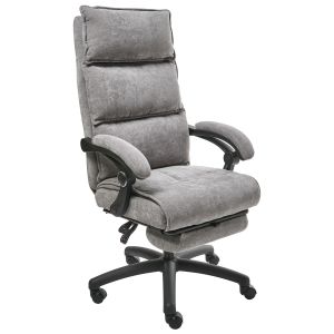 Silla ejecutiva con reposapiés eaton chenilla gris