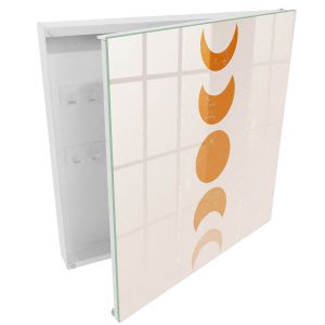 Guardallaves decorativo 30x30x5 fases lunares, apertura derecha