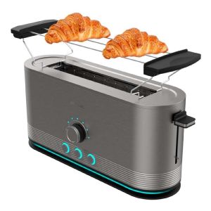 Cecotec tostadora vertical de acero con ranura larga shine&toast extra