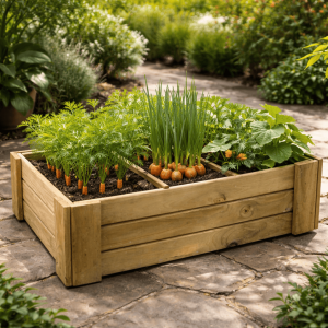 Cajón cultivo / huerto urbano 60x100x27 cm base y separadores -vidahuerto