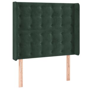 vidaXL cabecero con orejas de terciopelo verde oscuro 103x16x118/128cm