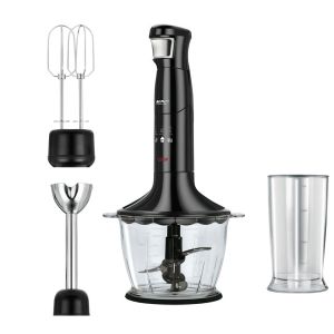 Batidora 3 en 1 batidora de mano, picadora, v mpm mbl-29/c negro 1200w
