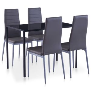 Conjunto de mesa y sillas de comedor 5 piezas gris oif820718