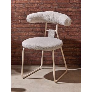 Silla kirk rizo suave beige 58x58x76 cms