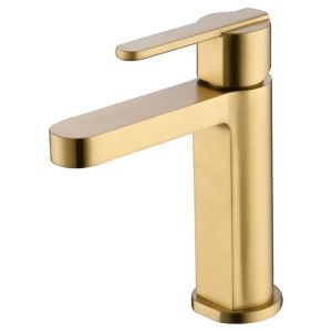 Mice - grifo monomando de baño, griferia lavabo de laton -  oro cepillado